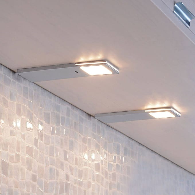 Paul Neuhaus Helena LED meubelverlichting, 19 x 7 cm, set van 2, sensor, metaal