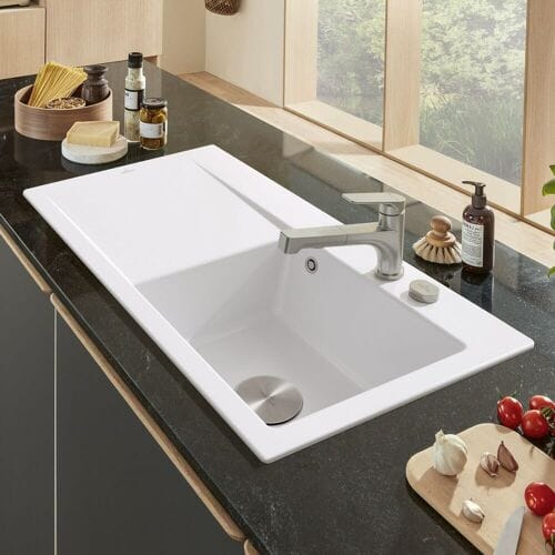 Villeroy & Boch Subway Style 50 Drop-in sink, pop-up waste, basin on right 335102R1