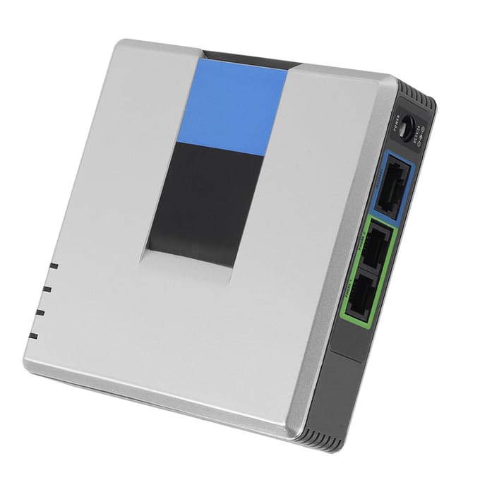 Adaptateur de passerelle VoIP 2 ports, câble SIP RJ45 pour Linksys PAP2T EU PLUG white