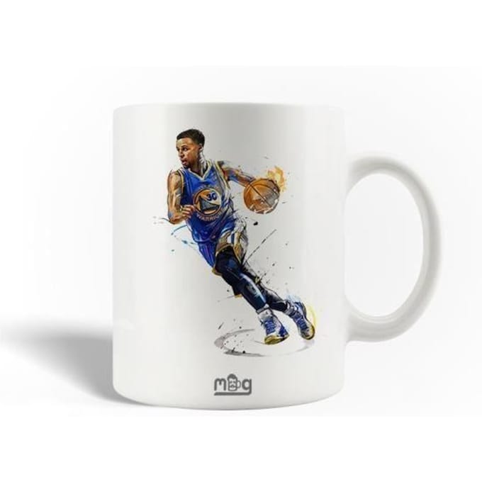 Keramische Mok - NBA - Stephen Curry - 30cl - Vaatwasmachinebestendig - Wit