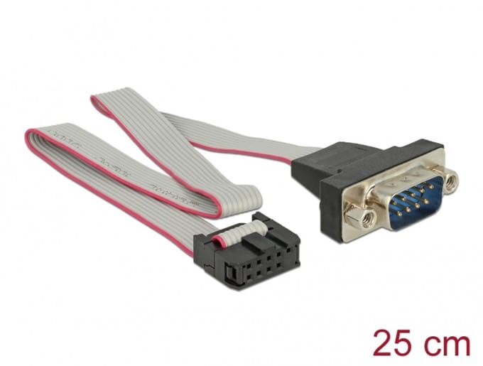 Delock Cable RS-232 Serial pin header female to DB9 male layout 1:1