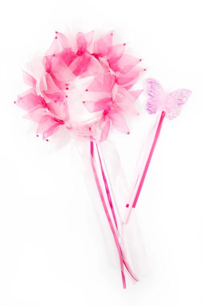 Little Adventures - Roze feeën halo & toverstaf set