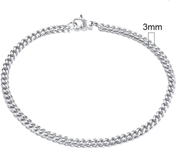 Zilverkleurige Roestvrij Stalen Armband 3mm - LMPiercings