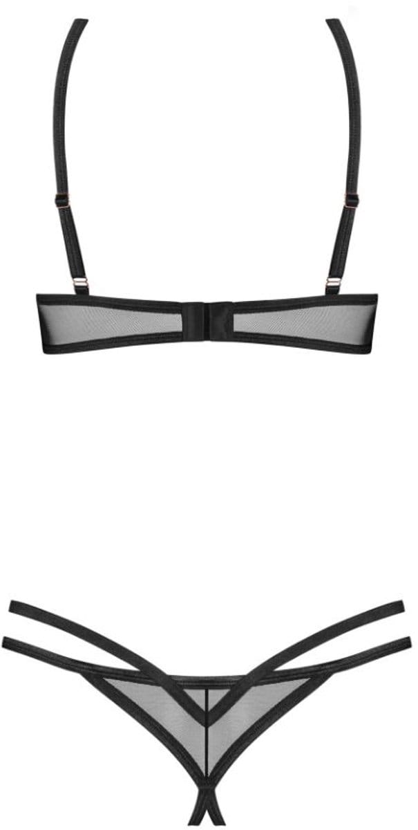 Obsessive – Euridia 2-delige Crotchless Set – Zwart