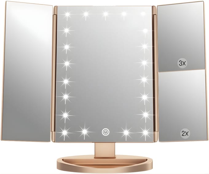 DYNA® Vanity Spiegel - Hollywood Spiegel - Bright Beauty Vanity Makeup Spiegel - Goud - 28cm x 18cm x 7cm