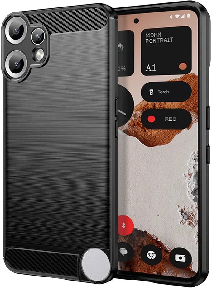 Hoesje geschikt voor Nothing CMF Phone 2 Pro - Techsuit Carbon Silicone Back Cover - Zwart