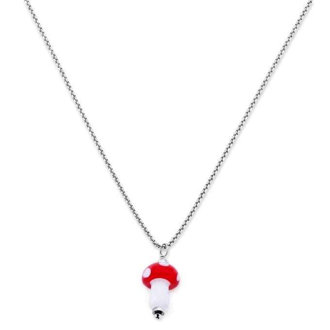 Pearlmania | Lucky Shroom ketting met glazen hanger