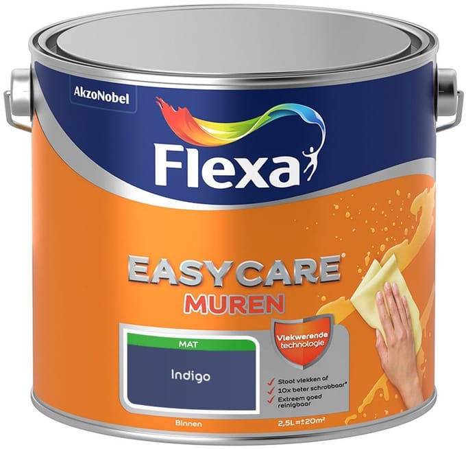 Flexa - Easycare Muren - Indigo - Mengverf - 2,5 L