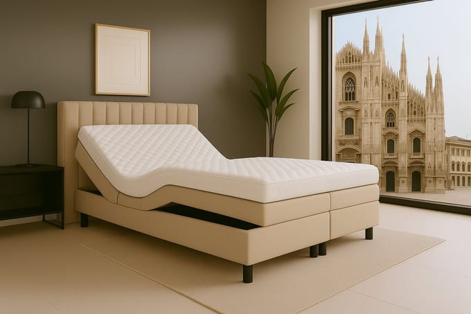 Boxspring Milano Elektrisch verstelbaar 200x220 cm Beige