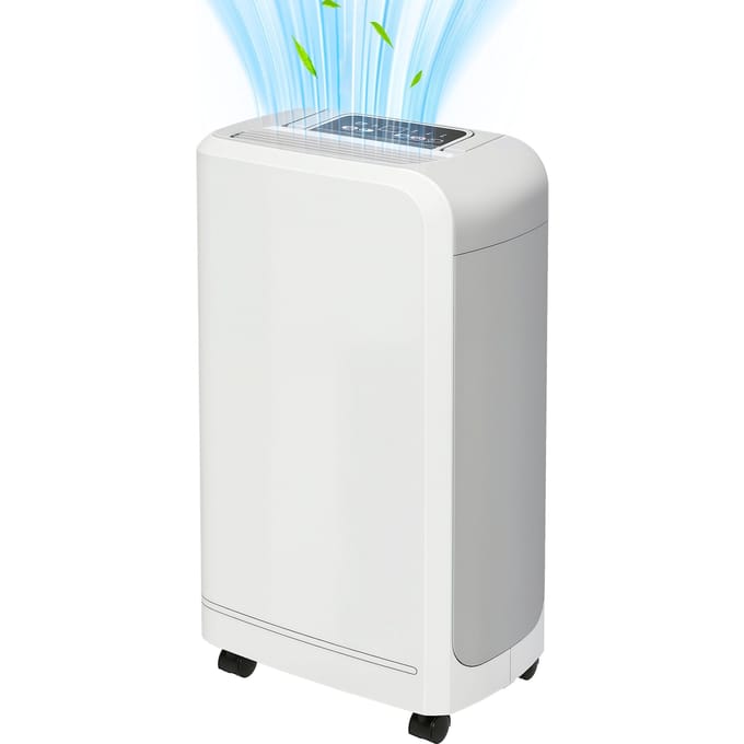 Homcom Elektrische Luchtontvochtiger 12L/Dag 2.5L Watertank Wit