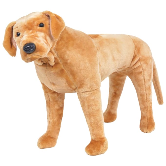 vidaXL Speelgoedhond labrador staand XXL pluche lichtbruin