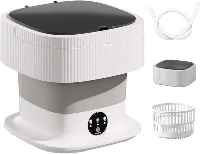 Mini Wasunit - Compacte Wasmachine - Kleine Was - Energiezuinig - 30x30x26 cm - Wit