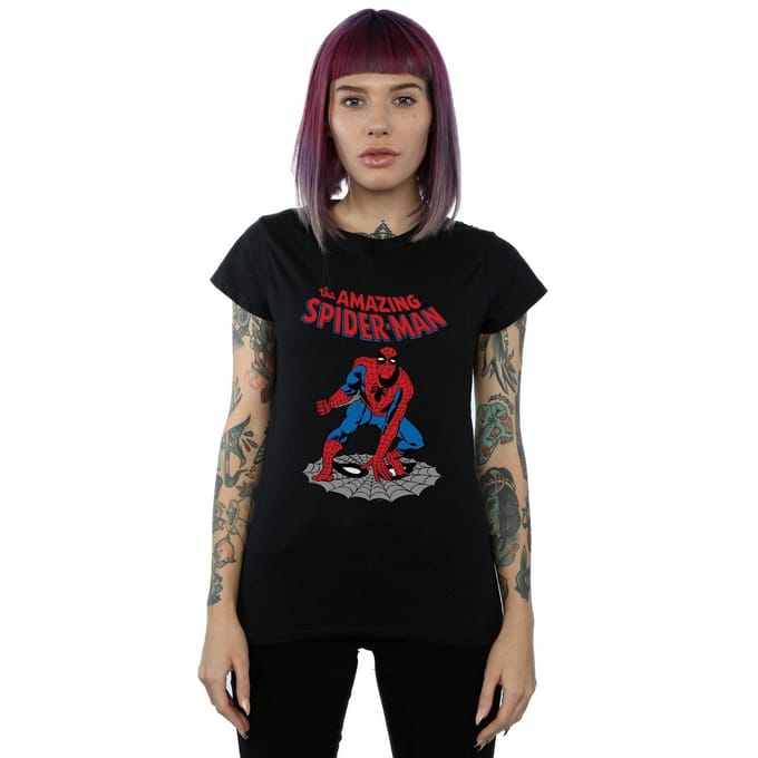 Marvel Dames/Dames The Amazing Spider-Man Katoenen T-Shirt (Zwart)