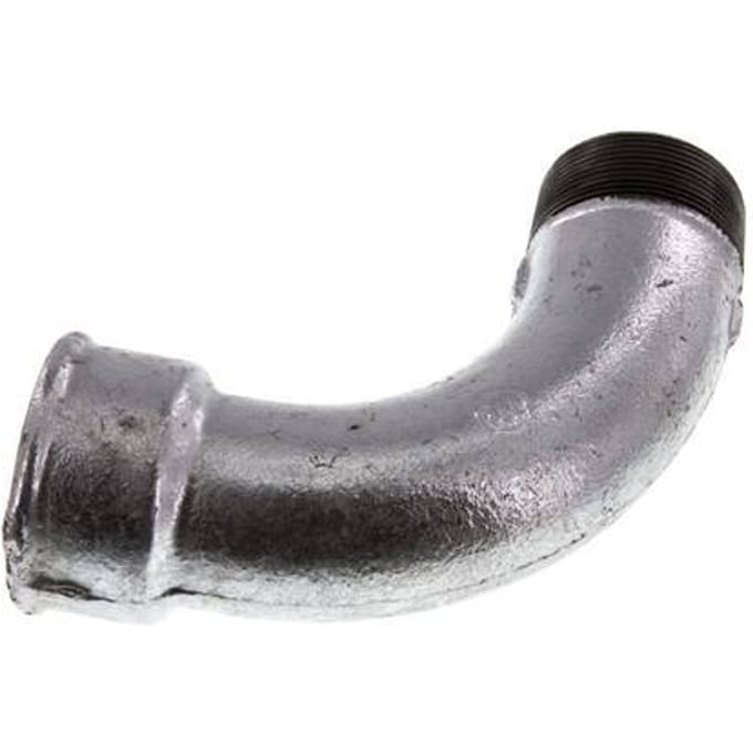90° L-Koppeling 2'' Buitendraad R X Binnendraad Rp Lang Gietijzer 25bar