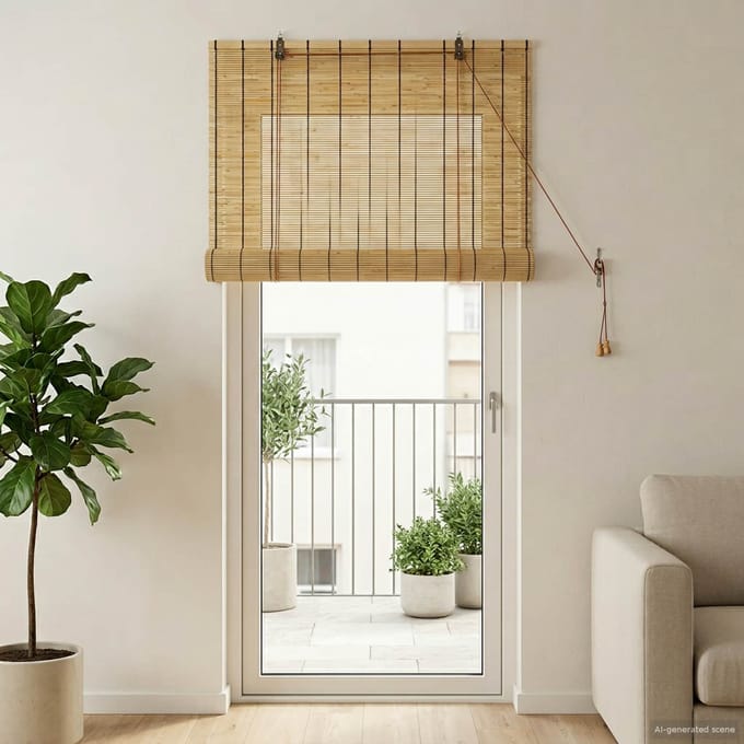 vidaXL - Rolgordijn - Naturel - 60 - x - 220 - cm - Riet