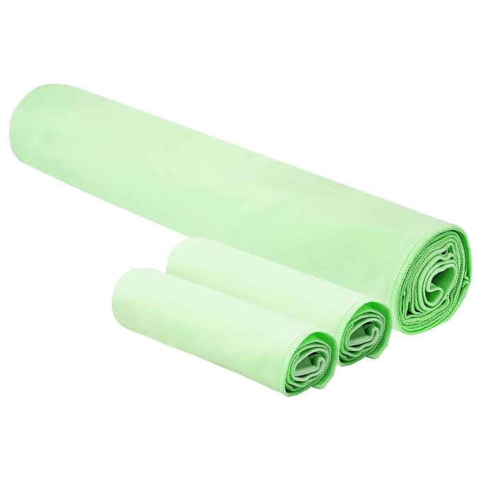 vidaXL - Sporthanddoek - Set - 3 - st - Groen - 210 - x - 100 - cm