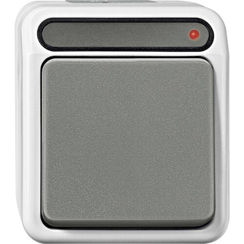 Merten MEG3154-8029 AquaStar Compleet Knop spatwaterdicht Lichtgrijs 1 stuks 1 stuk(s)