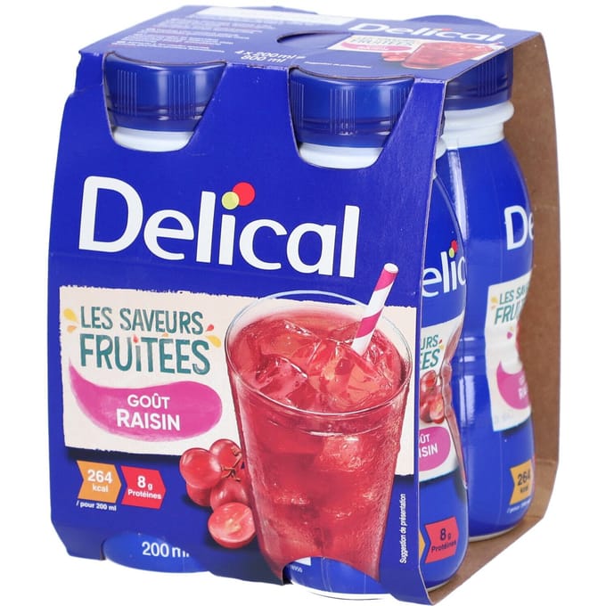 Delical Les Saveurs Fruitées Goût Raisin 4x200 Drank