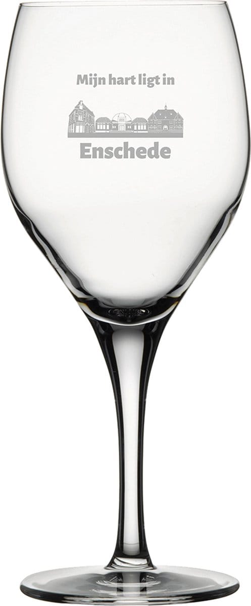 Gegraveerde Rode wijnglas 42,5cl Enschede