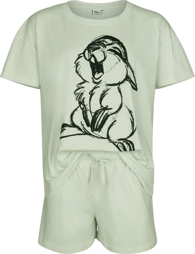 Bambi - Disney Pyjama - Thumper - Sketch Solid - S tot XXL - voor Vrouwen - groen