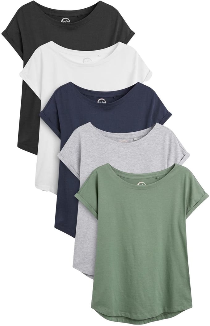 Next - Dames - Set van 5 T-shirts met kapmouwtjes - Wit