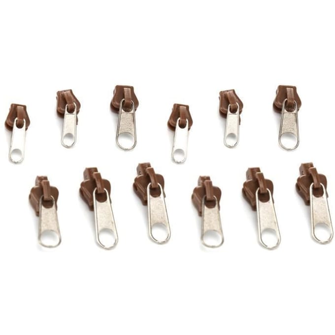 Kit de réparation de fermeture éclair - OMABETA - 12 pièces - Couleur Café - Durable - Universel