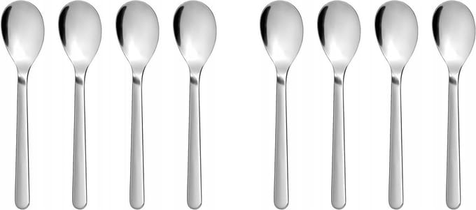 Set van 4 RVS Theelepels - Glanzend Zilver, 14 cm