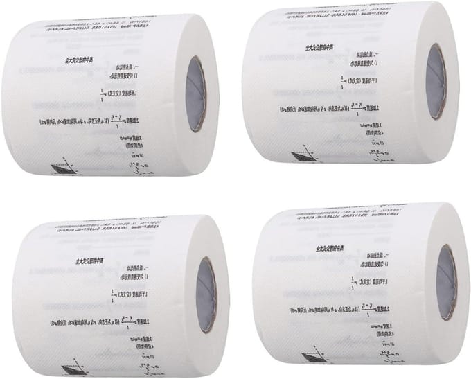 Toiletpapier Rollen - Bedrukt Papier - Feest Decoratie - Formule Patroon - 10x10x10cm - Wit