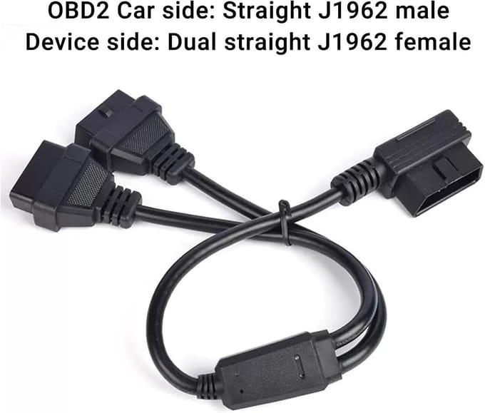 OBD2 Verlengkabel - OBD-II Splitter Kabel - Diagnose Apparatuur - Dubbele Uitgang - 30 CM