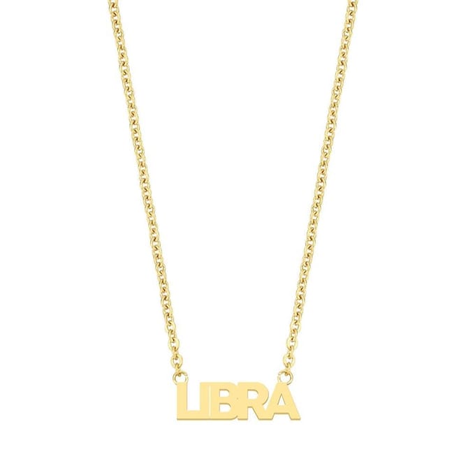 CO88 Collection Zodiac 8CN-26181 Stalen collier - Hanger libra - 38 + 7 cm - Goudkleurig