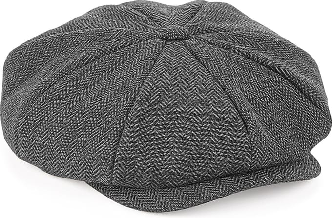 Beechfield 'Heritage Baker Boy Cap' Charcoal Grijs Maat L/XL