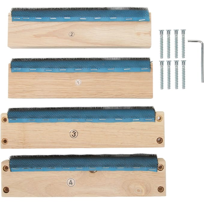 Borduurstrookframe 9,8 inch 4 zijden stevig massief hout eenvoudige montage tapijthaken frame met schroeven beige