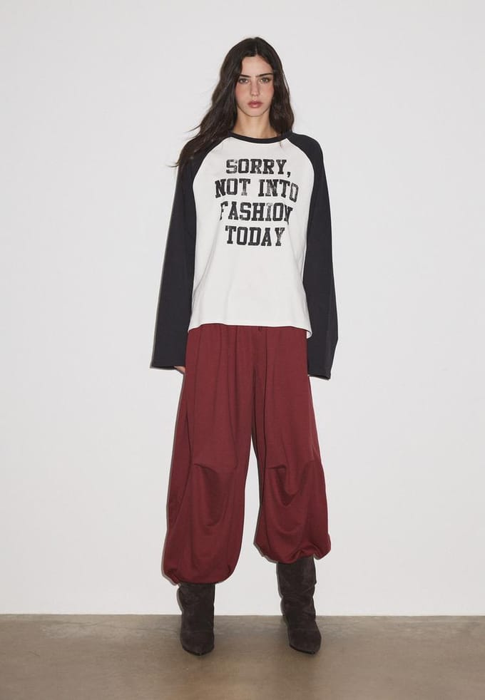 Stradivarius T-shirt met lange raglanmouwen  Zwart L