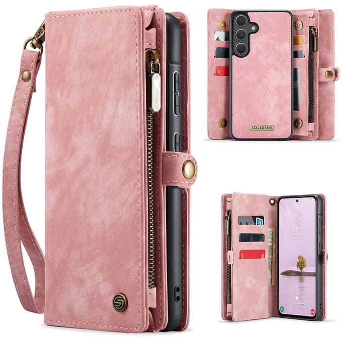 Solidenz Hoesje - Geschikt voor Samsung Galaxy S25 - Urban Wallet - Roze