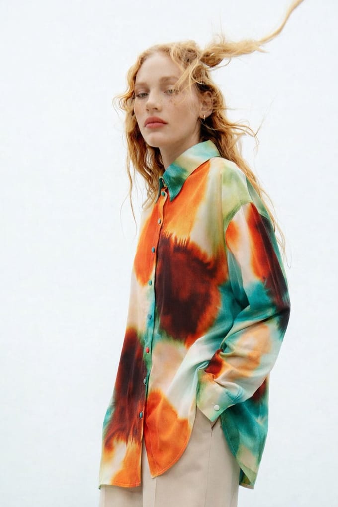 Touché Privé - Blouse met batikprint - Meerkleurig - Dames