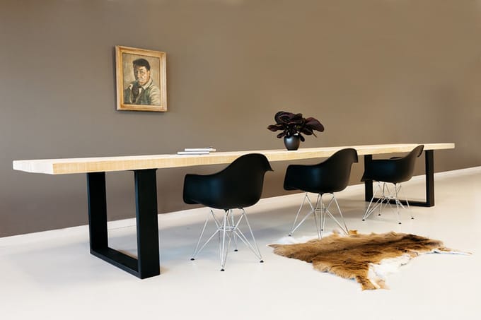 Rockwood® Douglas Industriële Tafel 4.00m met onderstel Krachtig 4.00m
