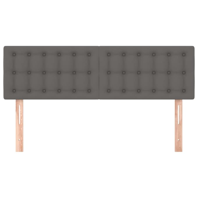 vidaXL - Hoofdborden - 144x5x78/88 - cm - kunstleer - grijs