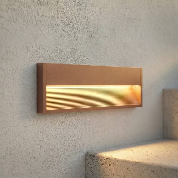 Lucande LED buiten wandlamp Trevin, 40 cm, IP65, aluminium
