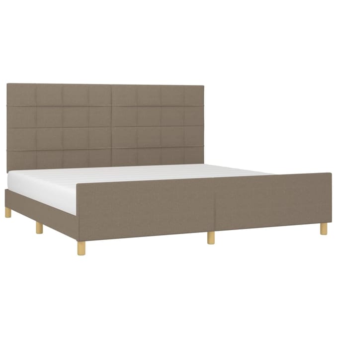 vidaXL - Bedframe - zonder - matras - stof - taupe - 200x200 - cm