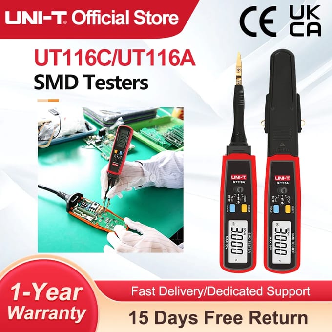 UNI-T SMD Tester UT116C UT116A Weerstandstester Draaibare LED Diode Weerstand Batterij Test Condensator Tester UT116C