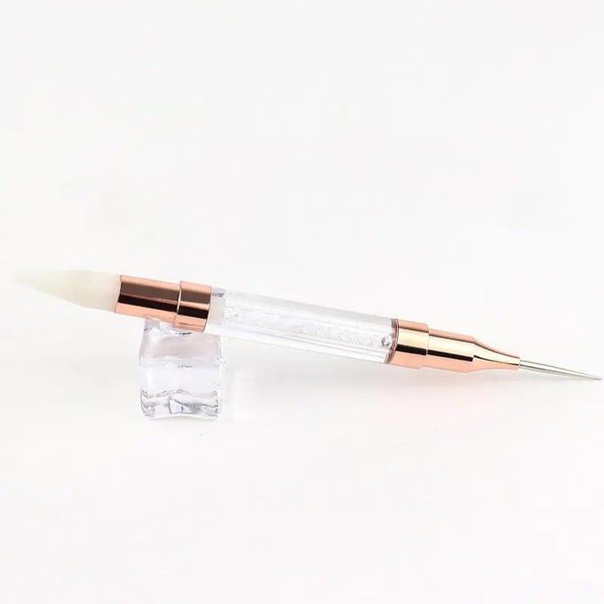 Sélecteur de strass à Double tête, outil de pointage des ongles, crayon de cire, perles, goujons, stylo de ramassage, outil de manucure rose
