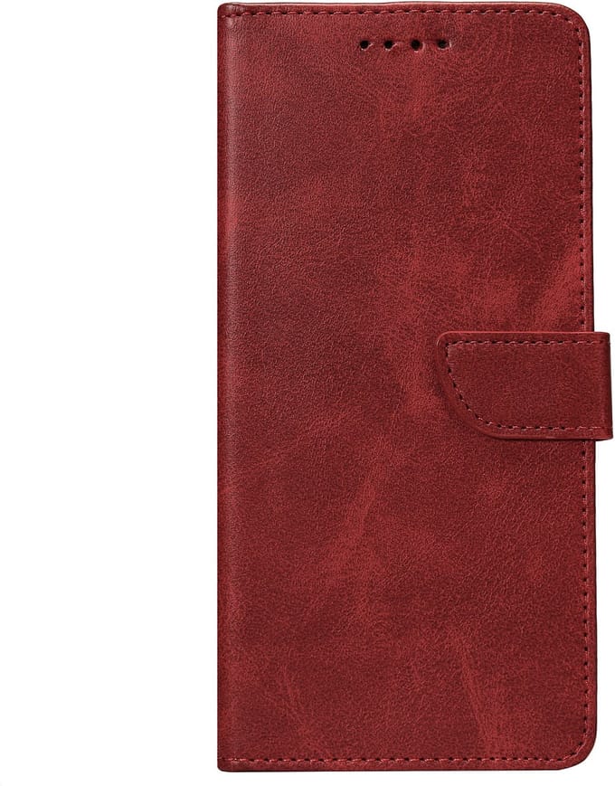 Rixus Bookcase For Samsung Galaxy S24 Plus, S25 Plus Dark Red