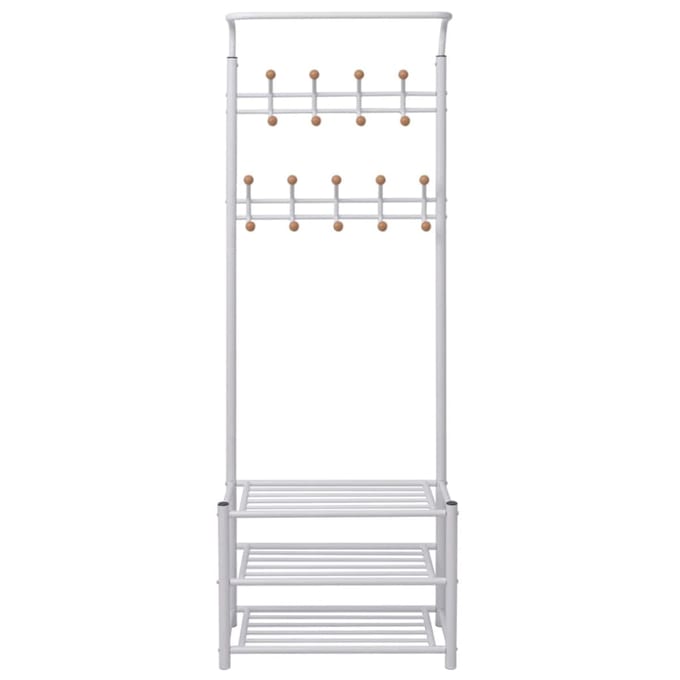 vidaXL - Kledingrek - met - schoenenopberger - 68x32x182,5 - cm - wit