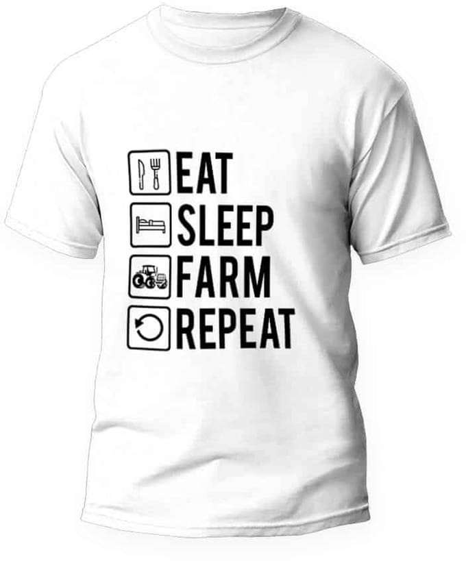 AGRIFANS® Eat Sleep Farm Repeat - Heren T-shirt - M