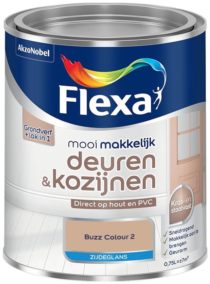 Flexa - Mooi Makkelijk Deuren & Kozijnen Zijdeglans - Buzz Colour 2 - Mengverf - 750 Ml