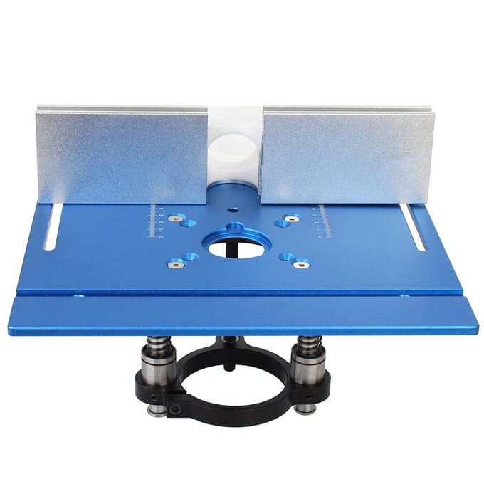 C8 Graveermachine Omgekeerde Plaatset Aluminiumlegering Freesvlakplaat met Rugleuning en Duw blauw