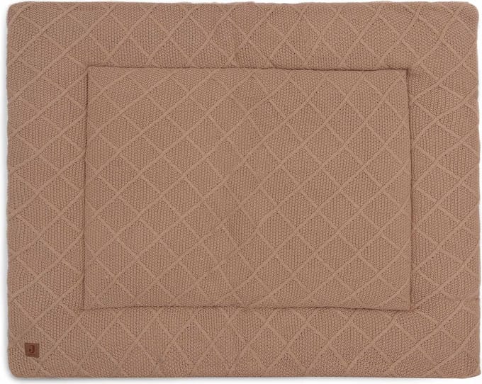 Jollein - Boxkleed 75x95cm - Speelkleed Baby - Check Knit Biscuit