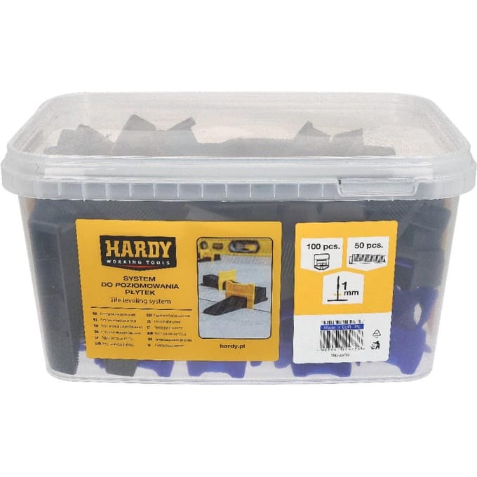 Hardy Tegel Levelling Systeem: 100 Clips & 50 Wiggen (1mm Voeg)