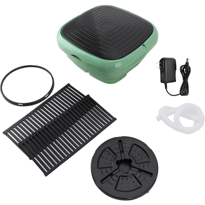 Draagbare Wasmachine Multifunctionele Opvouwbare Wasmachine voor Studentenkamer Reizen Huis 9L Capaciteit groen