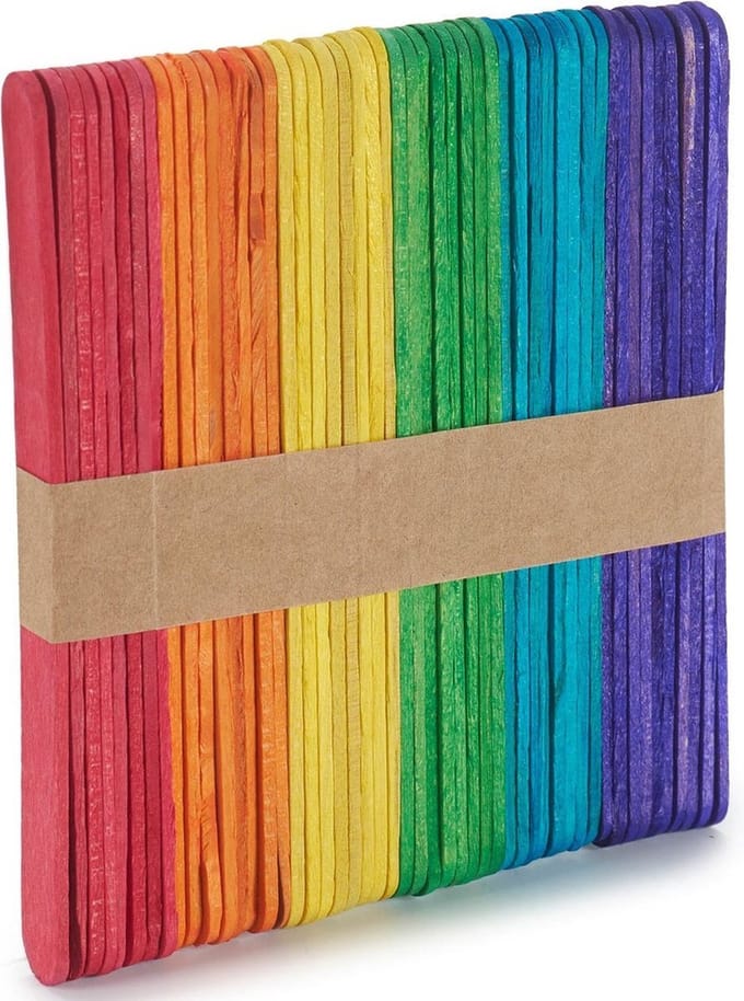 IJslollystokjes XXL - Multigekleurd - Knutselen met kinderen - 50 stuks